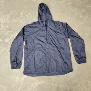 L.L. Bean Men's Full Zip Waterproof Windbreaker Jacket Navy Blue Size XL